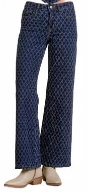NEW ELAN diamond pattern jeans in denim